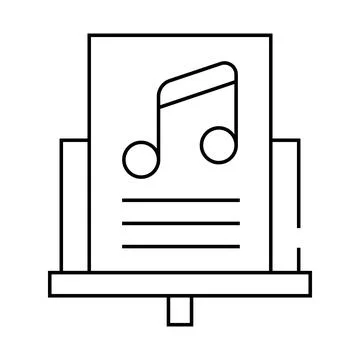 Music lesson line icon vector black illustration Stock Illustration