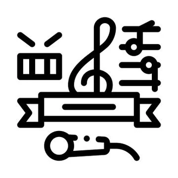 Music Lessons Graduation Icon Vector Outline Illustration Stock Illustration