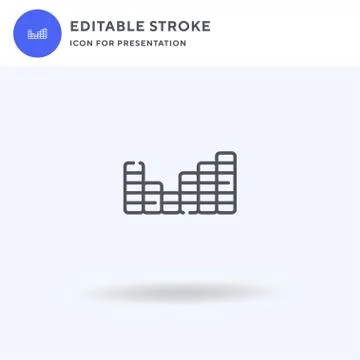 Music Level icon vector, filled flat sign, solid pictogram isolated on white, Illustrazione stock