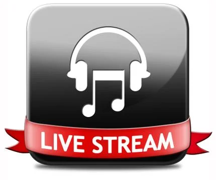 Music live stream button Illustrazione stock