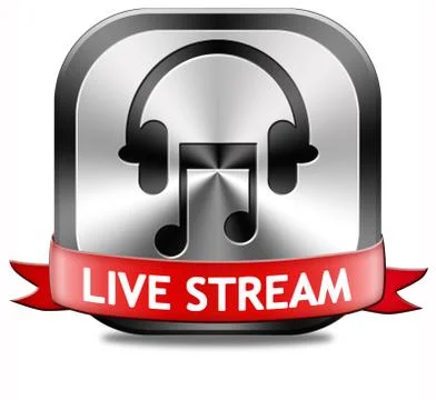 Music live stream button Stock Illustration