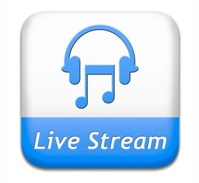 Music live stream button Illustrazione stock