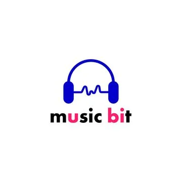 Music Logo Design Concept Vector Illustrazione stock