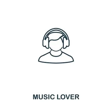 Music Lover creative icon. Simple element illustration. Music Lover concept Stock Illustration