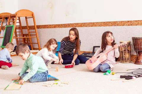 Music making lesson Stock Photos