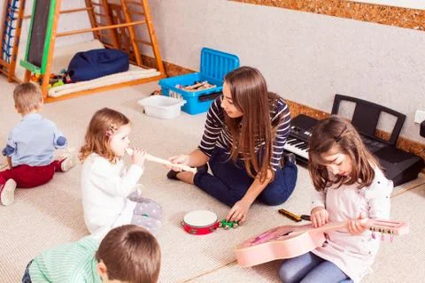 Music making lesson Stock Photos