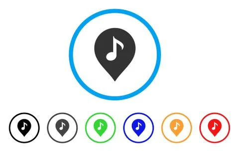 Music Marker Rounded Icon Stock Illustration