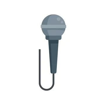 Music microphone icon flat isolated Stock Illustration