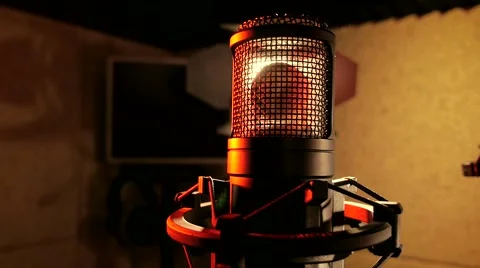 Music microphone in the recording studio Stock Footage 66263063