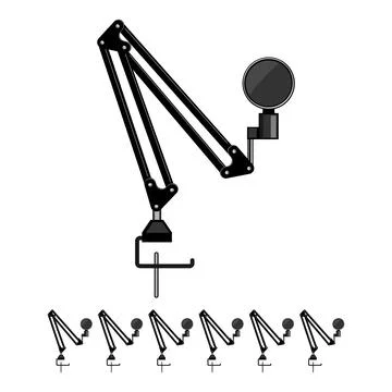 Music microphone stand cartoon vector graphic イラスト素材
