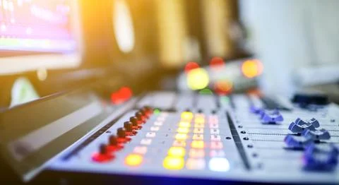 Music mixer control panel Stock Photos