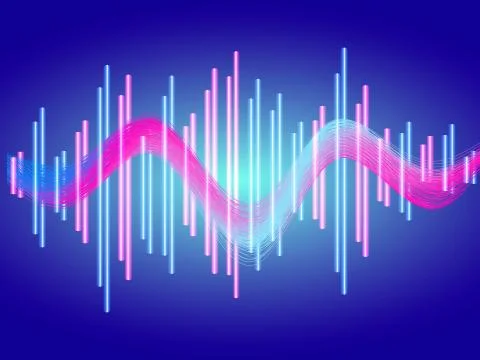 Music neon equalizer. Vector stock illustration for poster Stock Illustration