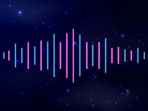 Music neon equalizer. Vector stock illustration for poster Stock Illustration
