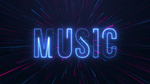 Music - neon text Video stock 188671434