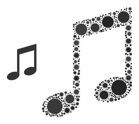 Music Notation Icon - Coronavirus Collage Illustrazione stock