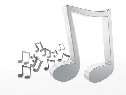 Music note 3d. isolated on white background Stock Illustration