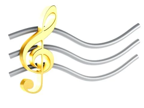 Music note 3d. isolated on white background Stock Illustration