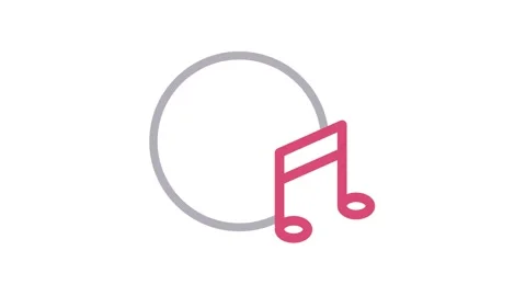 A music note and a CD enclosed in a circular design, symbolizing music and .. Stock Footage 334766219