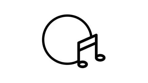 A music note and a CD enclosed in a circular design, symbolizing music and .. Stock Footage 334766357