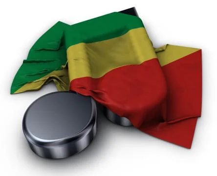 Music note and flag of the congo - 3d rendering Stock Illustration