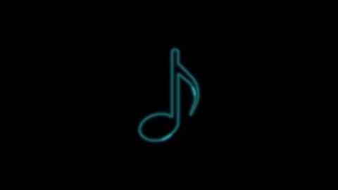 Music note animation. Neon. Motion graphic design. 4k. Vidéo 303344529