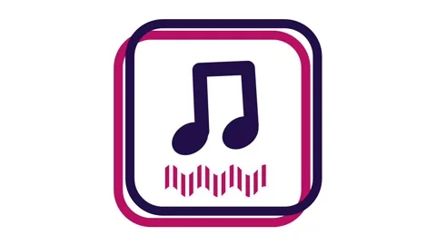 Music Note with Barcode Waveform Stock Footage 335638070