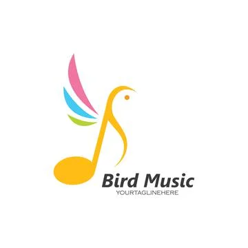 Music note bird concept  vector illustration icon Stock Illustration