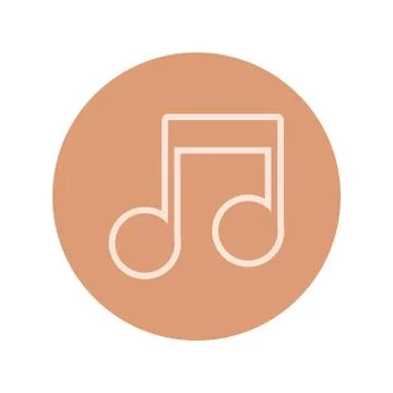 Music note block and line icon Illustrazione stock