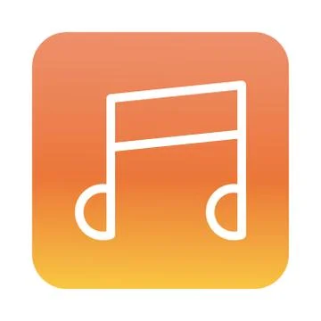 Music note block gradient style icon Stock Illustration