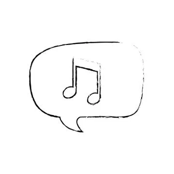 Music note in bubble 스톡 일러스트
