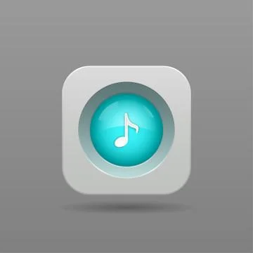 Music note button Stock Illustration