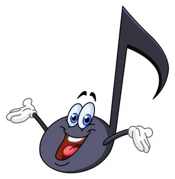 Music note cartoon Illustrazione stock