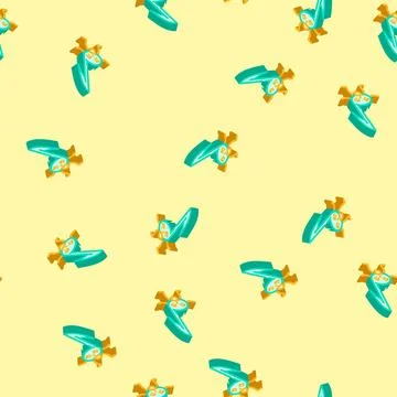 Music note character retro isometric icon seamless pattern Stock Illustration