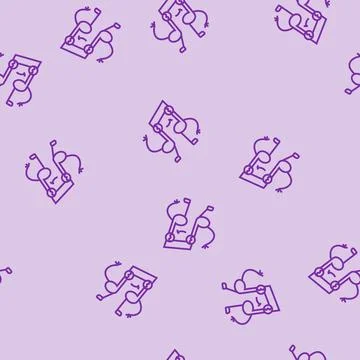 Music note character retro line seamless pattern Illustrazione stock