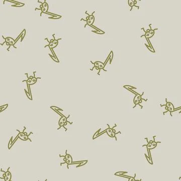 Music note character retro line vector seamless pattern Stock Illustration