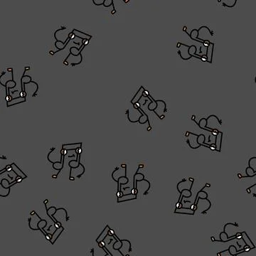 Music note character retro vector seamless pattern Illustrazione stock