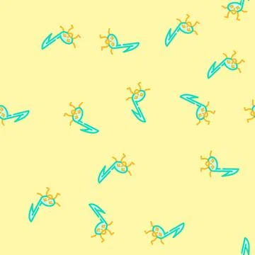 Music note character retro vector seamless pattern Illustrazione stock