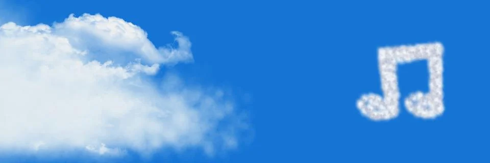 Music note Cloud Icon with sky Foto stock