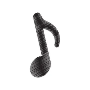 Music note composite creative draw pictogram Stock Illustration