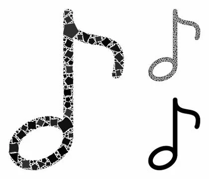 Music note Composition Icon of Raggy Pieces Stock Illustration
