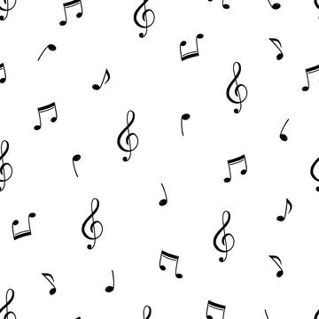 Music note doodle drawn pattern 스톡 일러스트