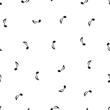 Music note doodle drawn pattern 스톡 일러스트
