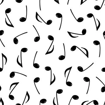 Music note doodle drawn pattern 스톡 일러스트