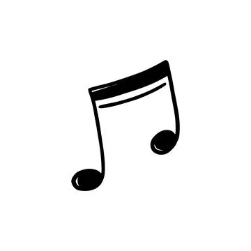 Music note doodle drawn style 스톡 일러스트