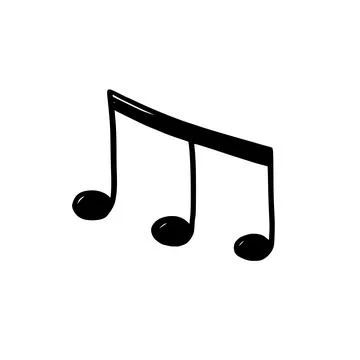 Music note doodle drawn style Stock Illustration