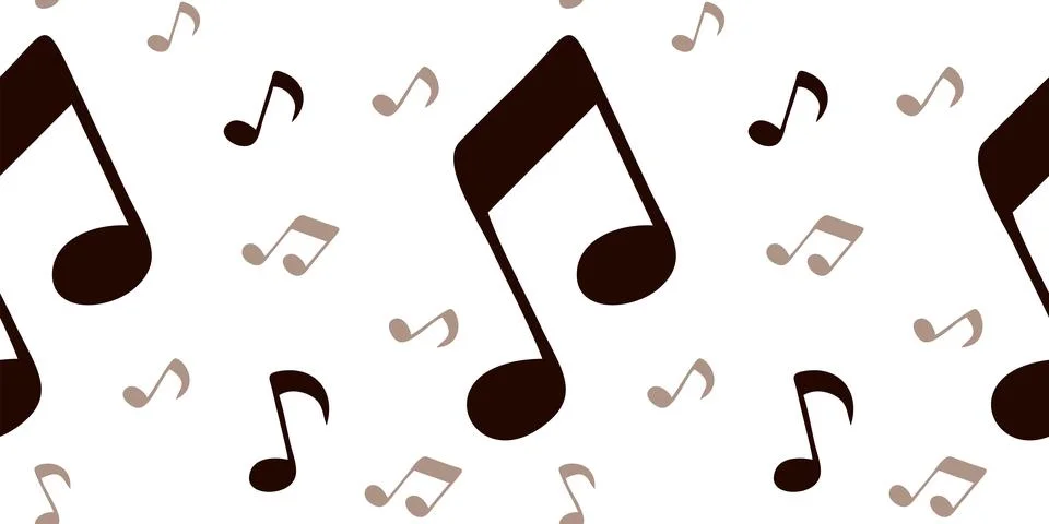 Music note doodle seamless pattern. Endless texture of hand drawn musical not Stock Illustration