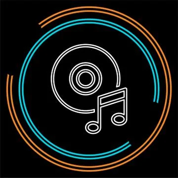 Music note dvd button - media or music player Stock Illustration
