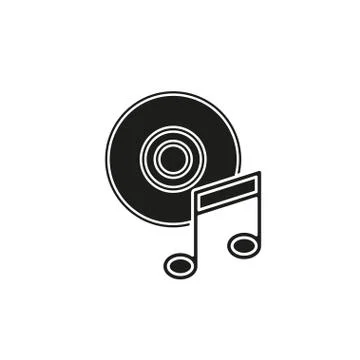 Music note dvd button - media or music player - multimedia icon Stock Illustration
