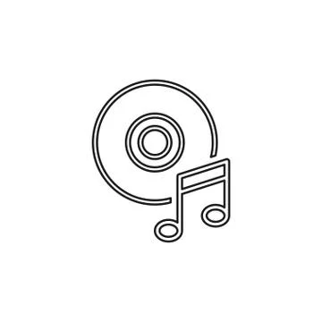 Music note dvd button - media or music player Stock Illustration