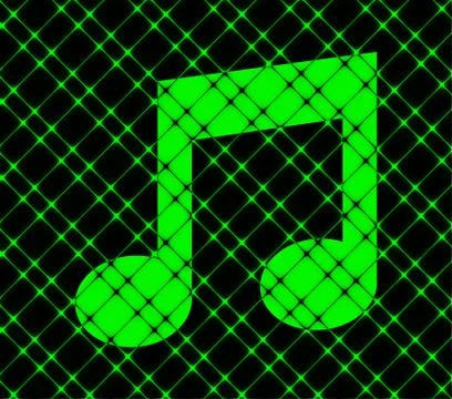 Music note. Flat modern web button and space for your text. Stock Illustration